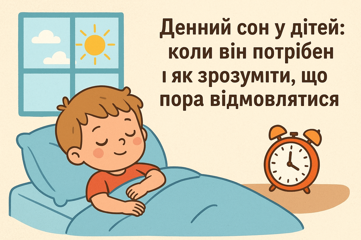 дитина спить у ліжку вдень, денний сон малюка