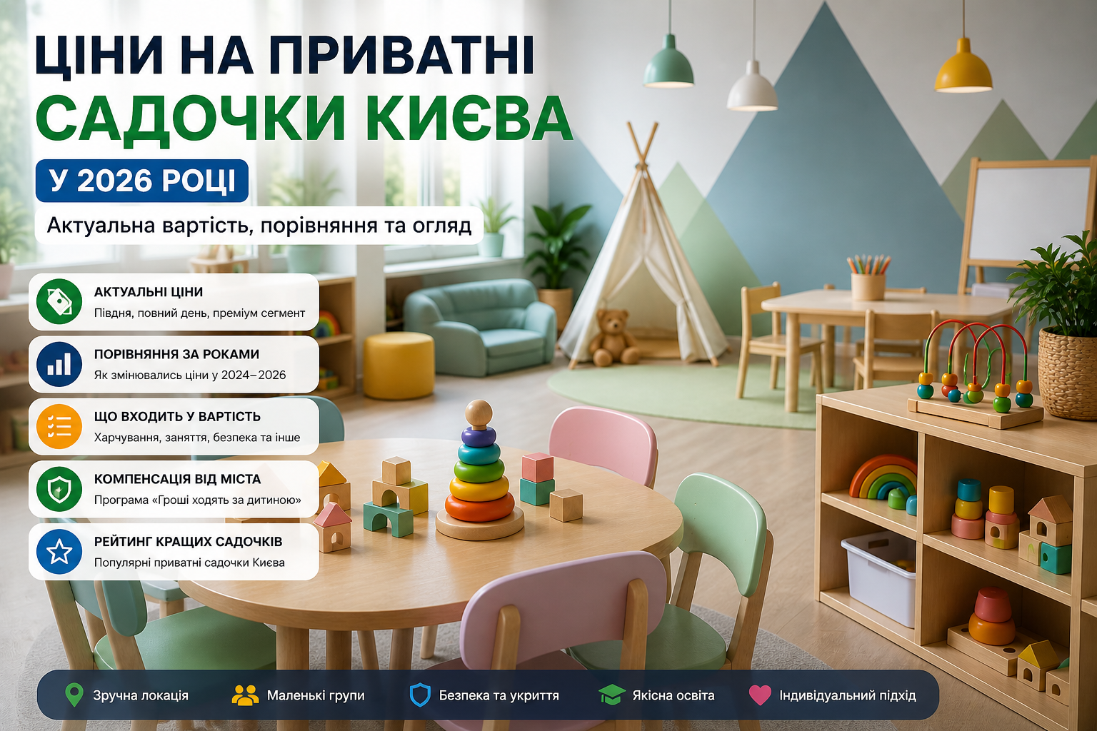 Ціни на приватні садочки Києва у 2026 році: повний огляд вартості, порівняння та рейтинг