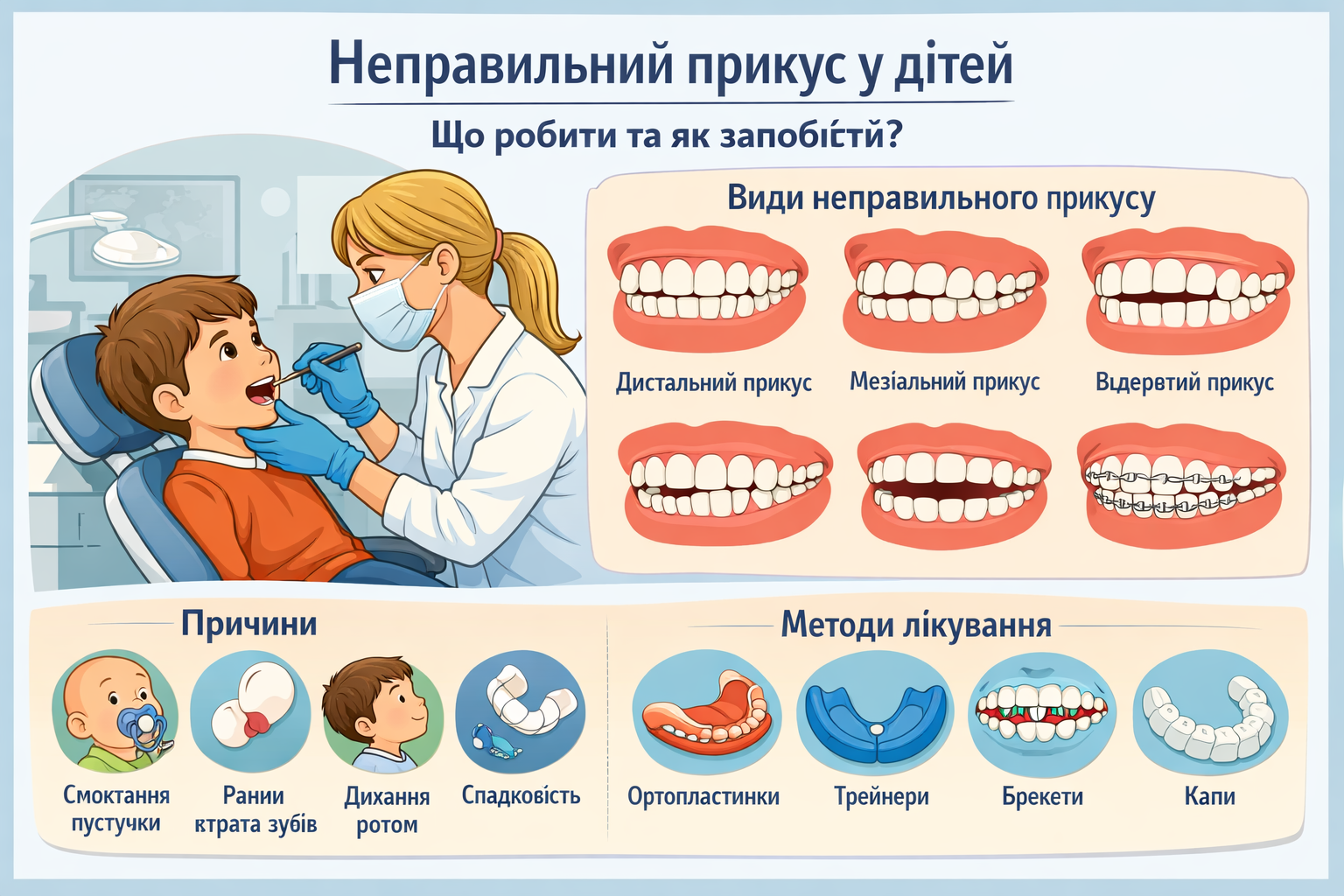 Неправильний прикус у дітей: що робити та як запобігти