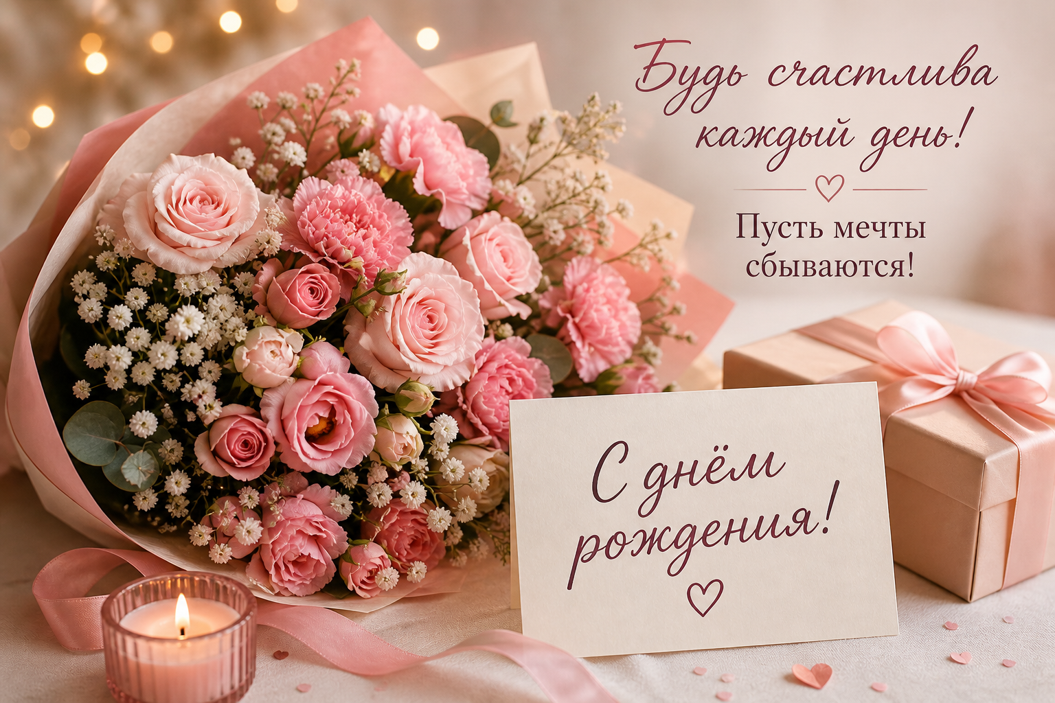 с днем рождения девушке своими словами красивое поздравление