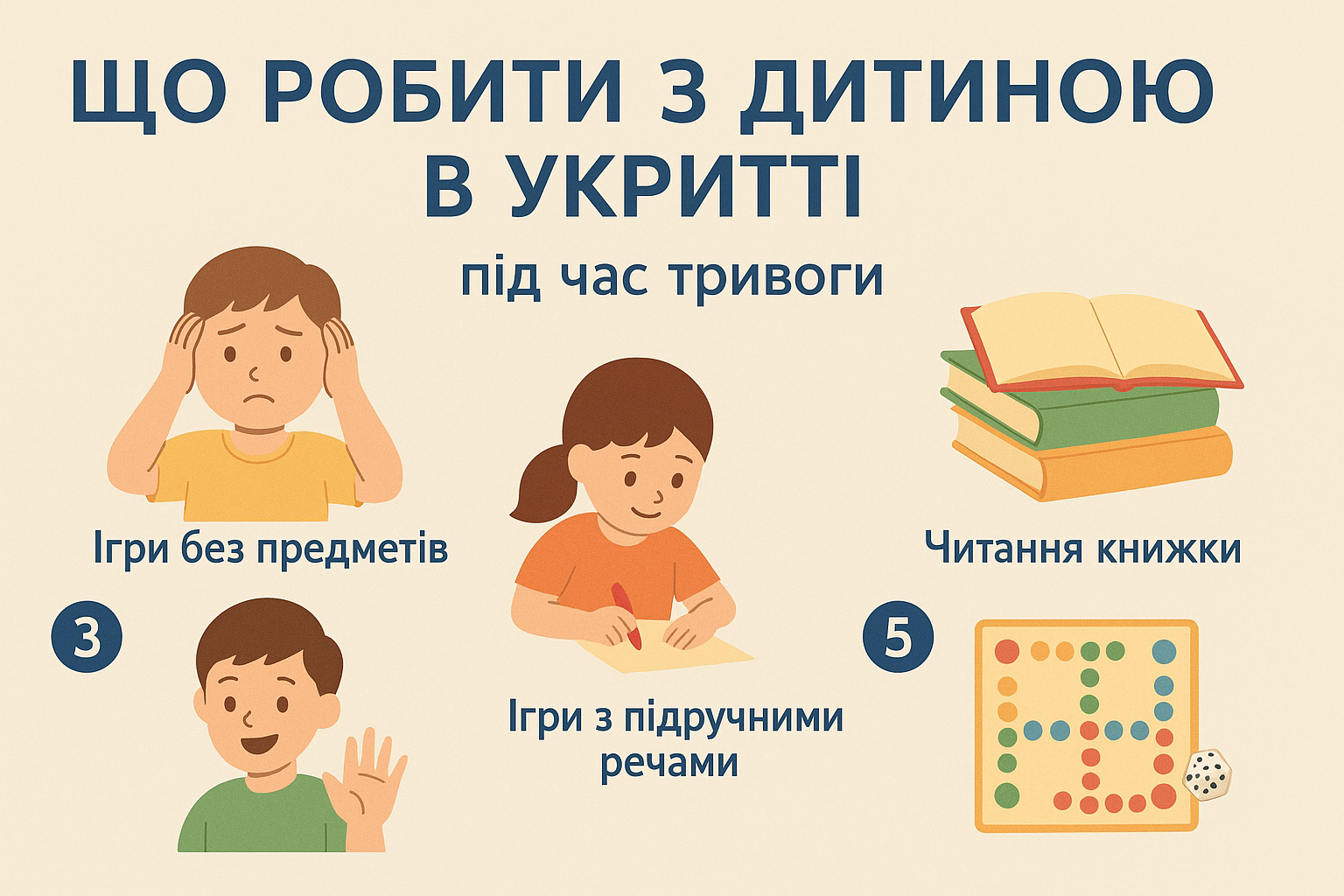 Ігри з дитиною в укритті без гаджетів